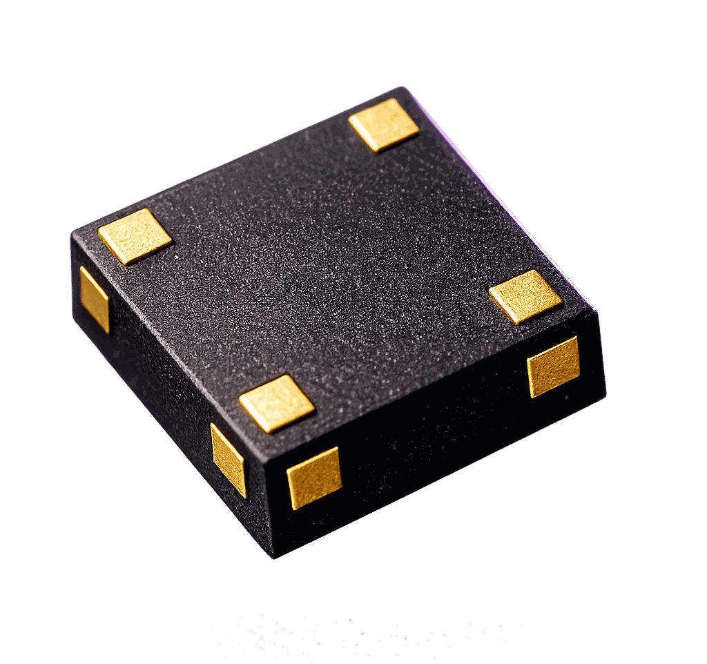 Ultra-compact CSP RF filter chip with gold contact pads