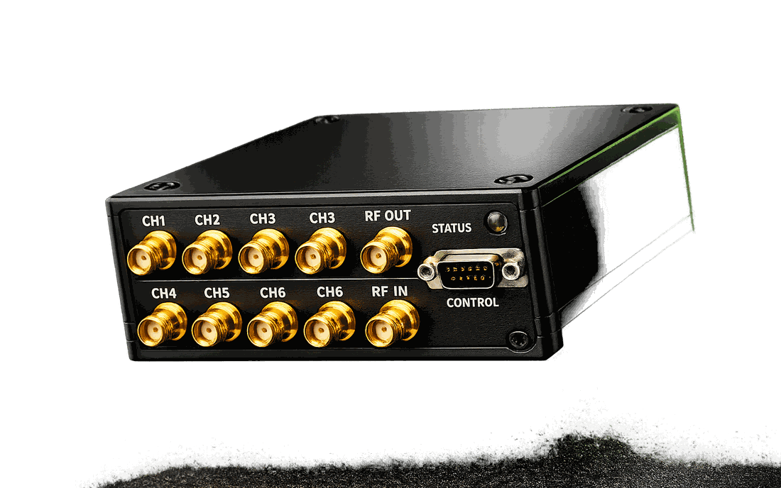 Switched filter bank module with multi-channel SMA connectors